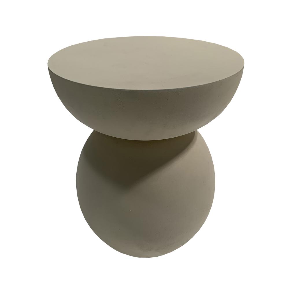 Wood, 19" Sphere Accent Table, Antique White. Picture 1