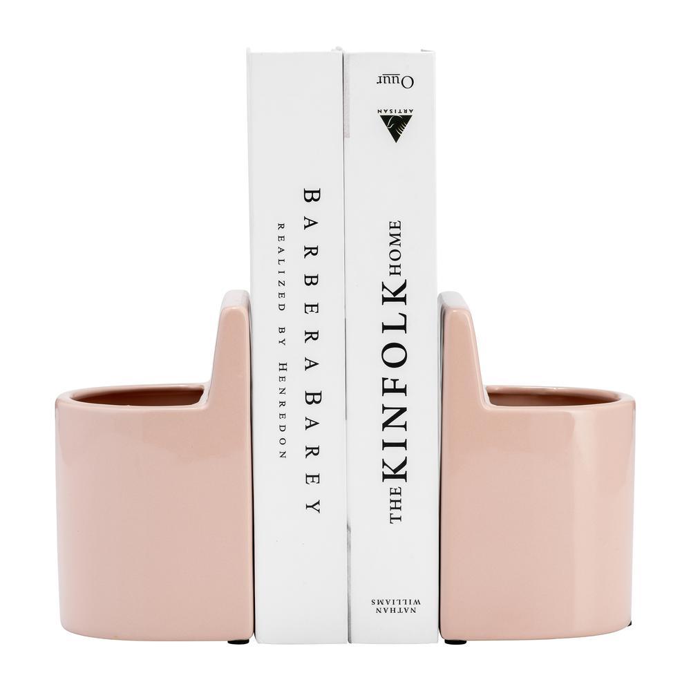 Cer, 6" Pouch Bookends, Blush. Picture 2