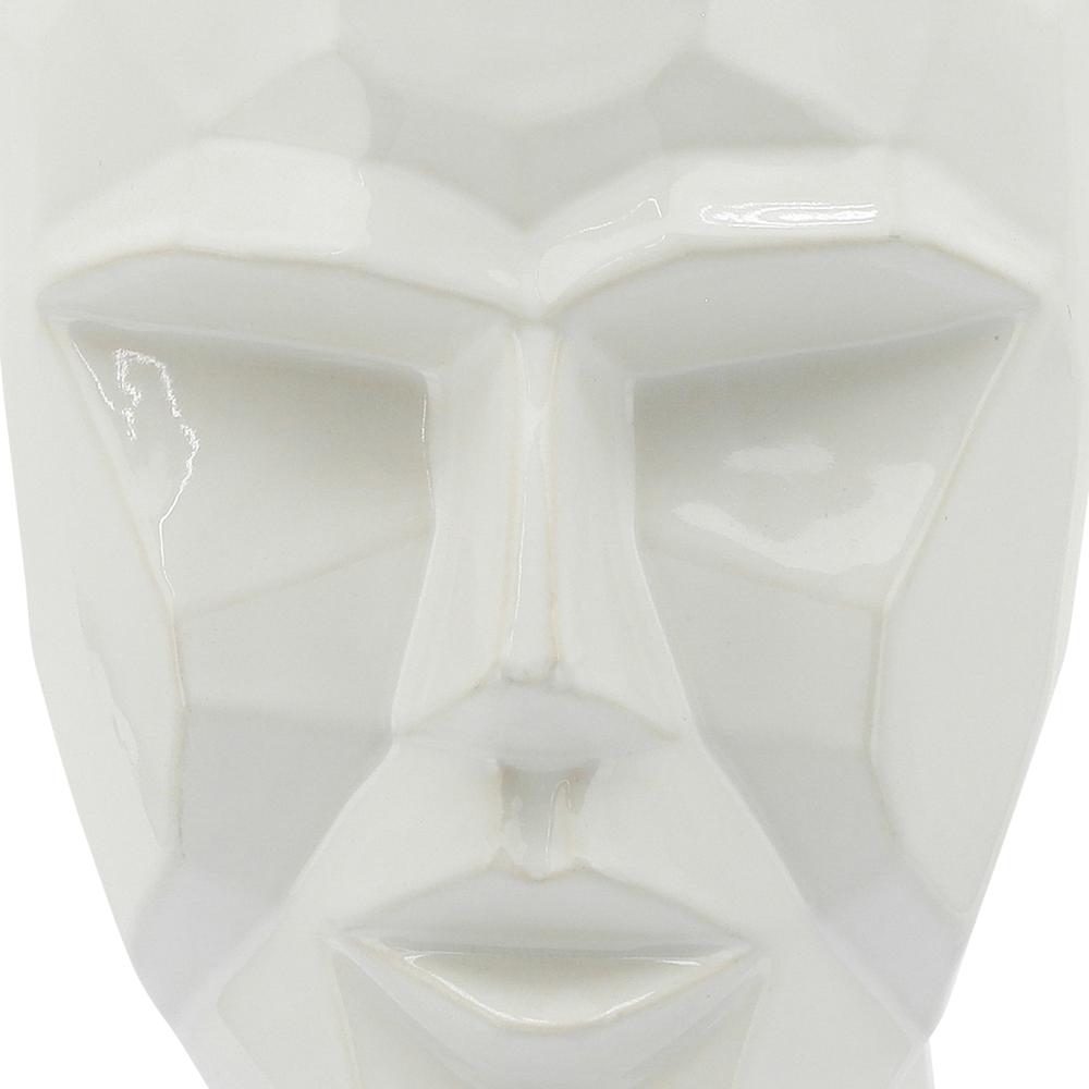 Ceramic, 12" Face Vase, White. Picture 6