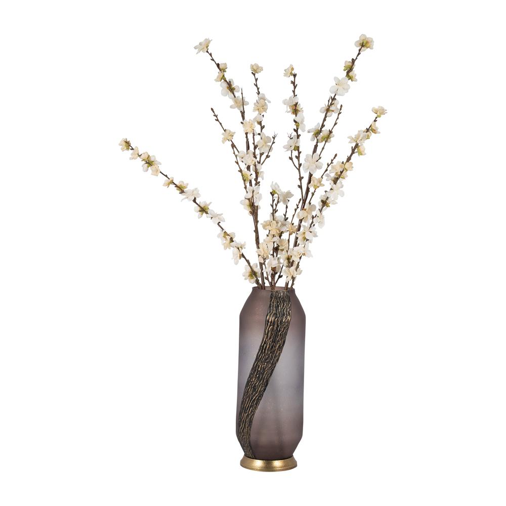 Glass, 15" Metallic Detail Vase,  Blush. Picture 4
