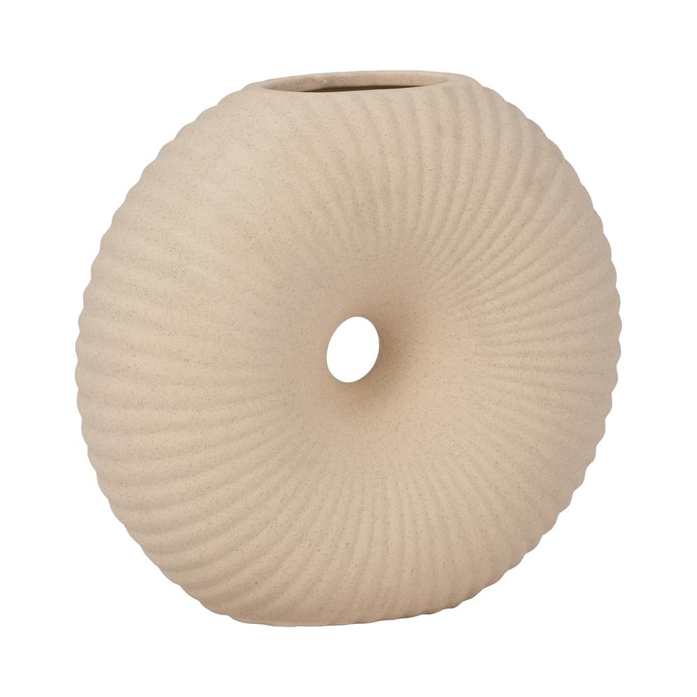 Cer, 7" Donut Hole Vase, Cotton. Picture 2