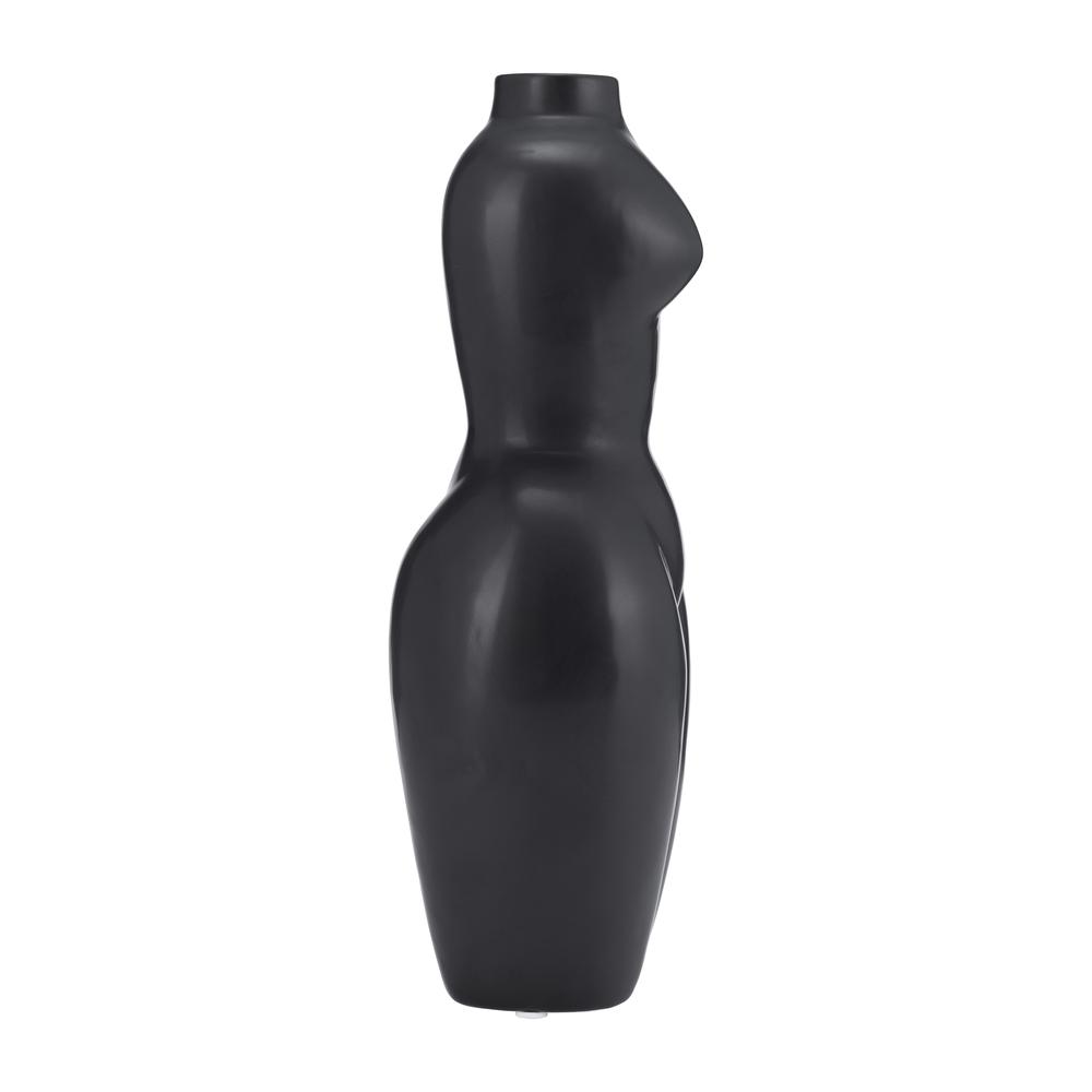 Dol, 12"h Torso Vase, Black. Picture 3