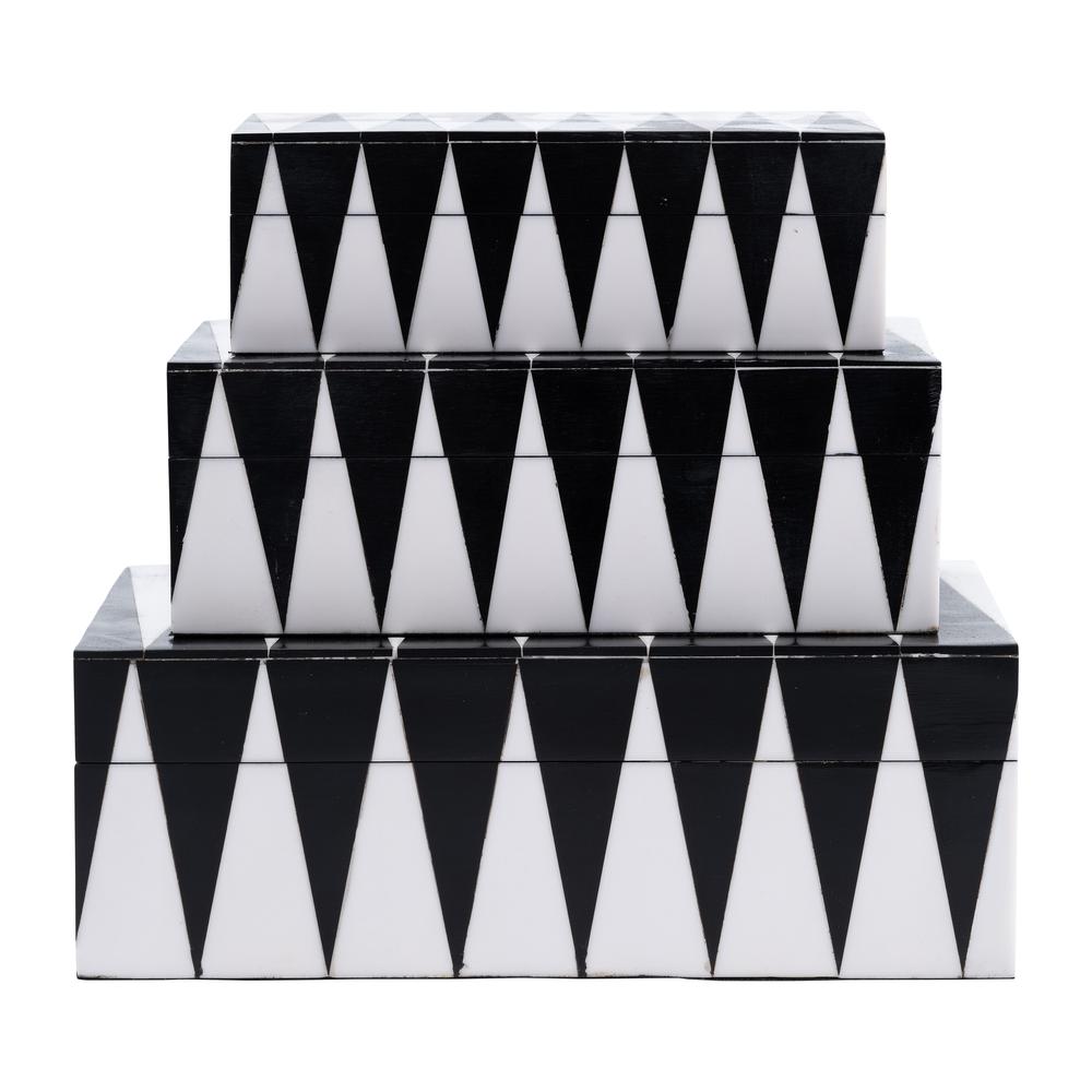 Resin,s/3 6/7/9",sharp Lines Rec Boxes,black/white. Picture 2