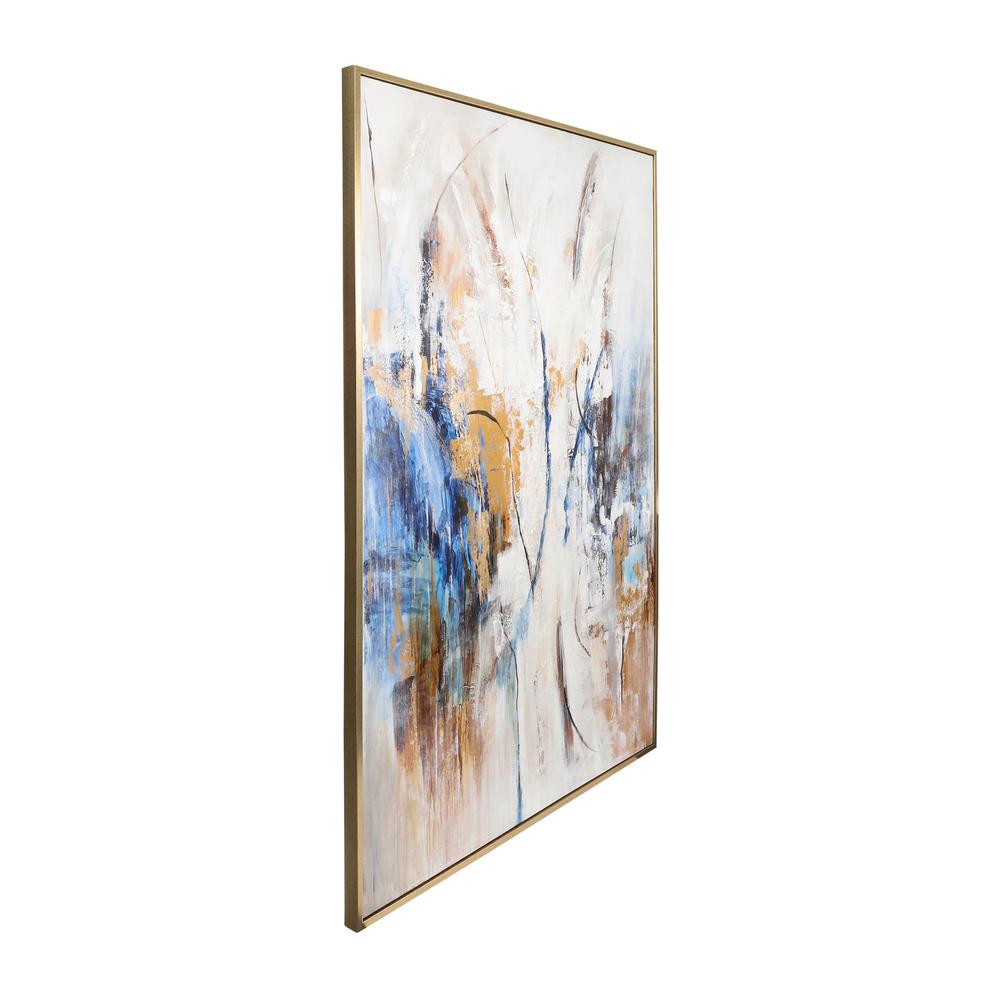 74x50  Framed Hand Painted Abstract Canvas, Multi. Picture 2