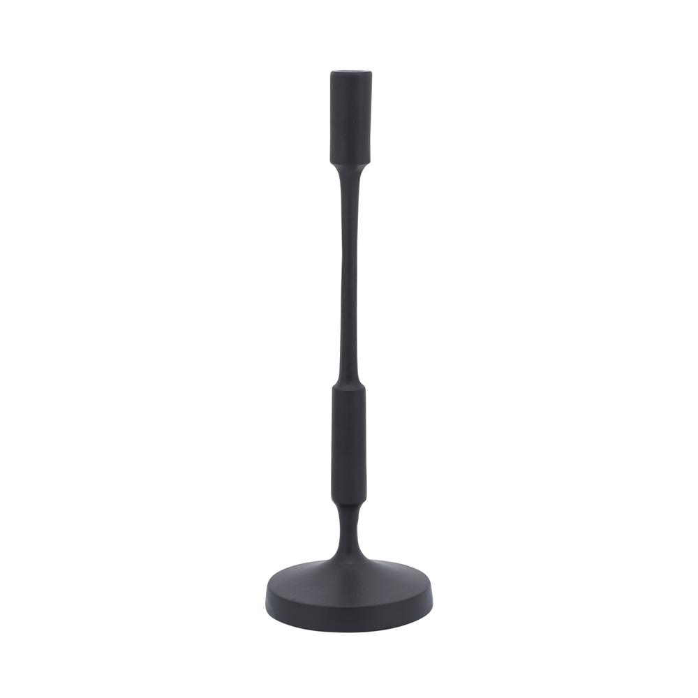 Metal, 16"h Taper Candle Holder, Black. Picture 1