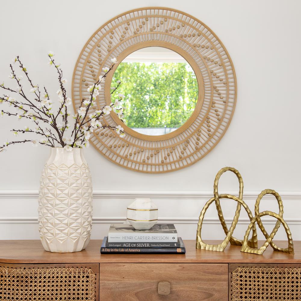 Bamboo 36"d Wall Mirror, Natural. Picture 5