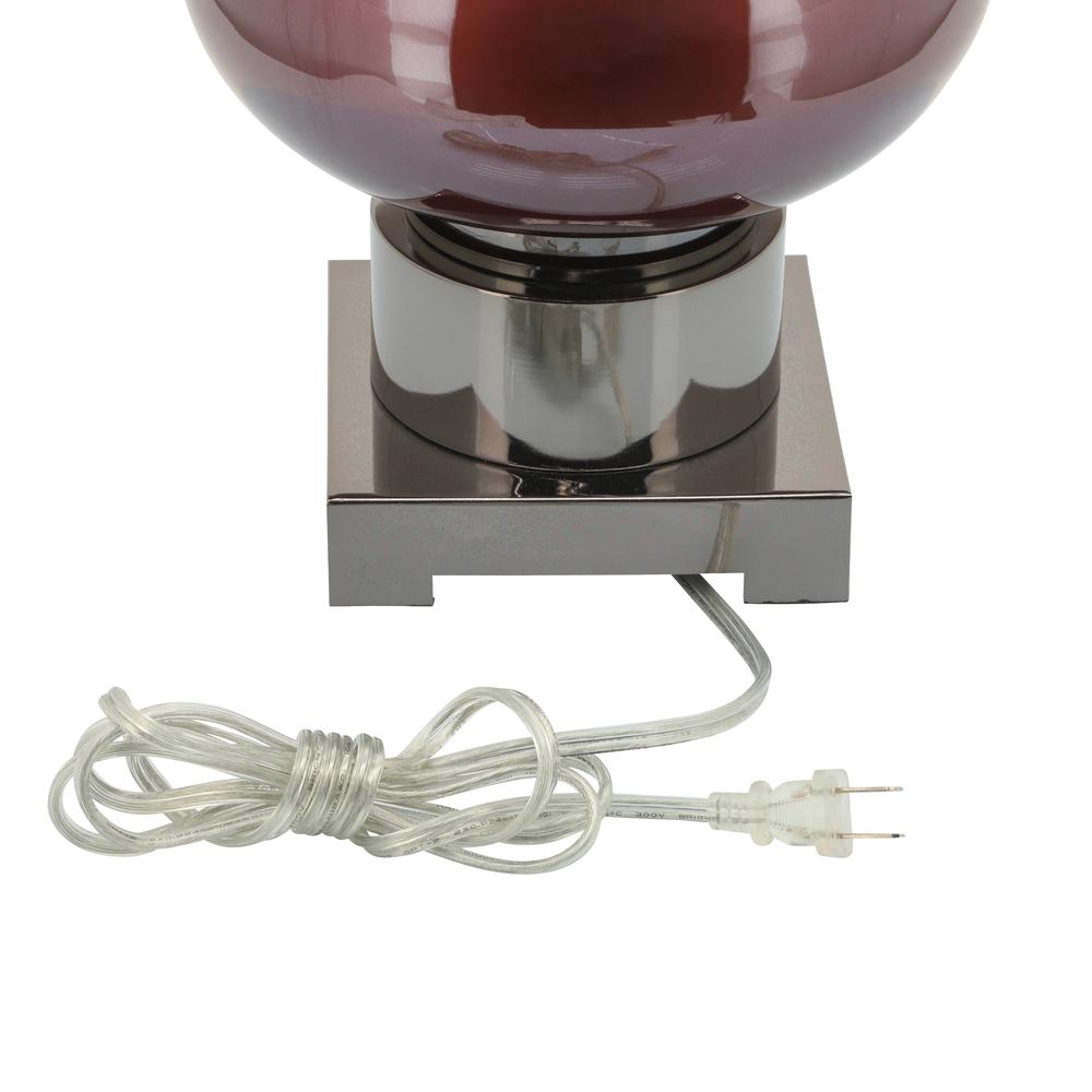 Glass 31" Genie Bottle Table Lamp, Burgundy. Picture 4