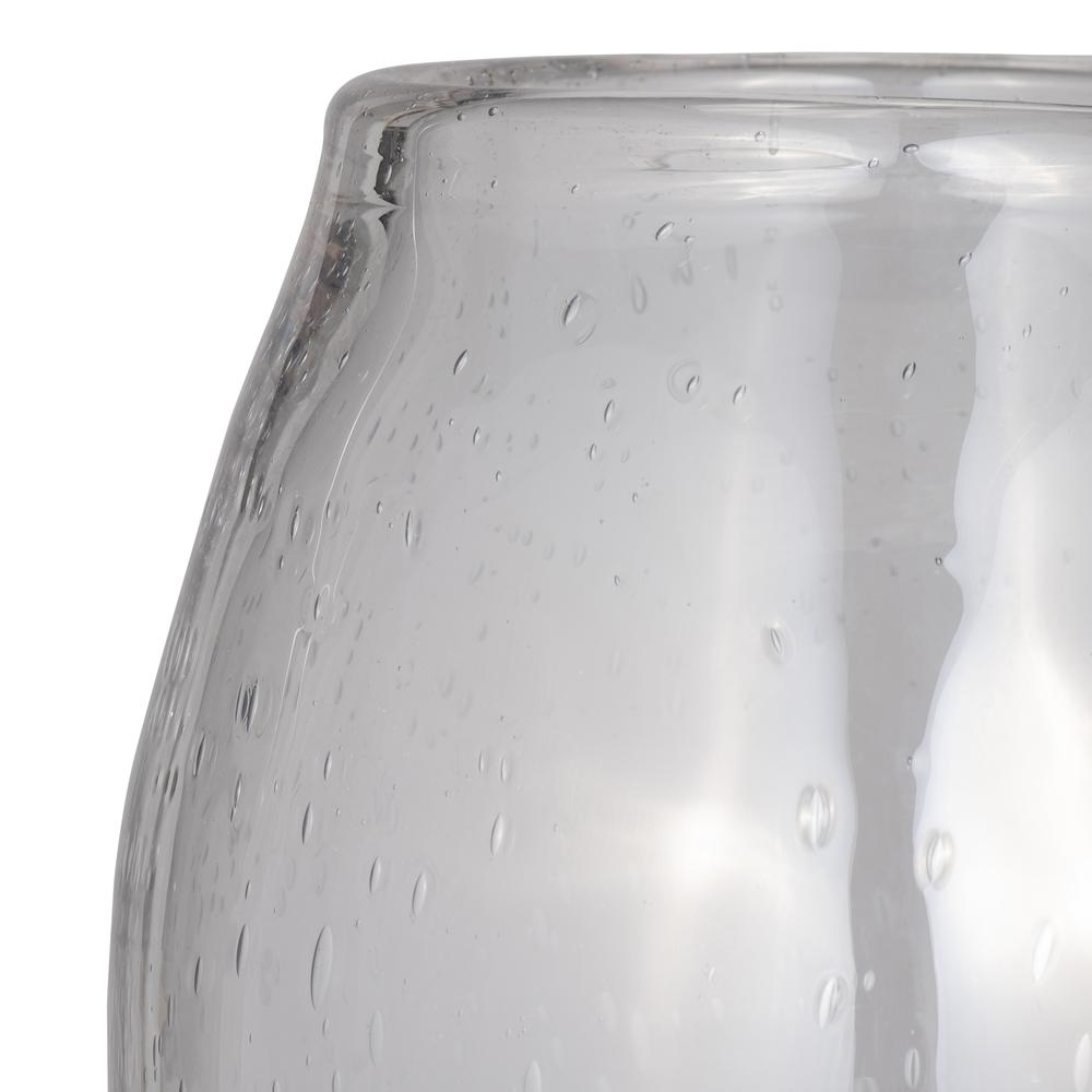 Glass, 19" Floor Vase Bubble Clear. Picture 4