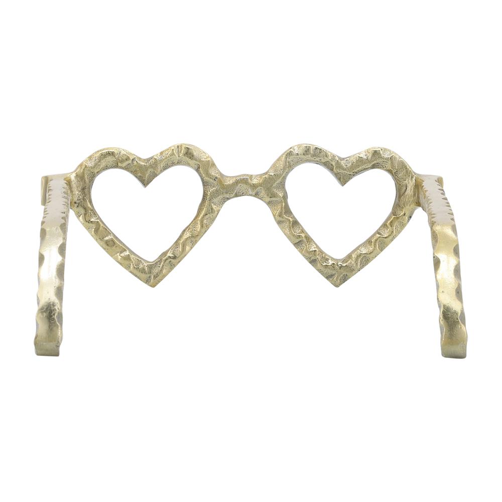 Metal Heart Shaped Glasses, Gold. Picture 4