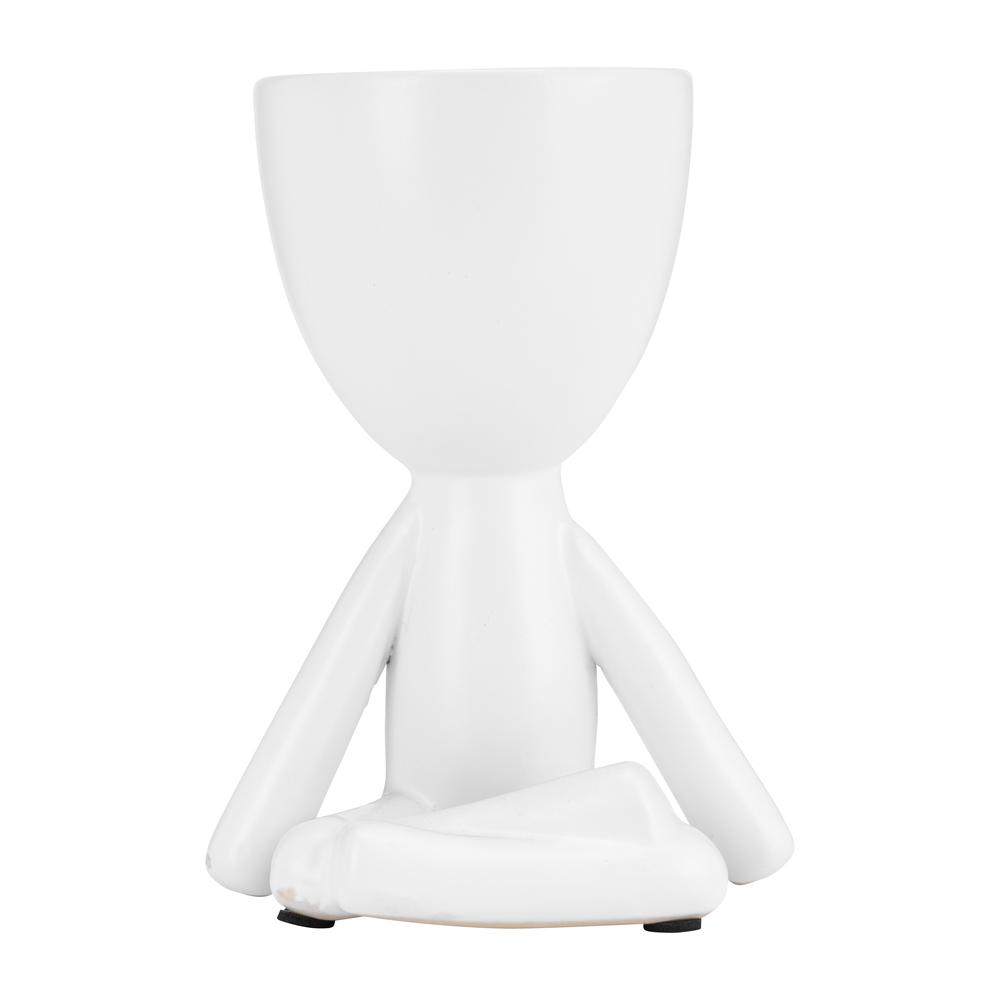 Cer, S/3 8" Sitting Humans, White. Picture 5