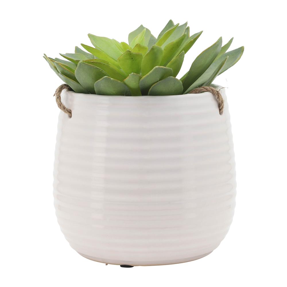 6" Hanging Planter,white. Picture 4