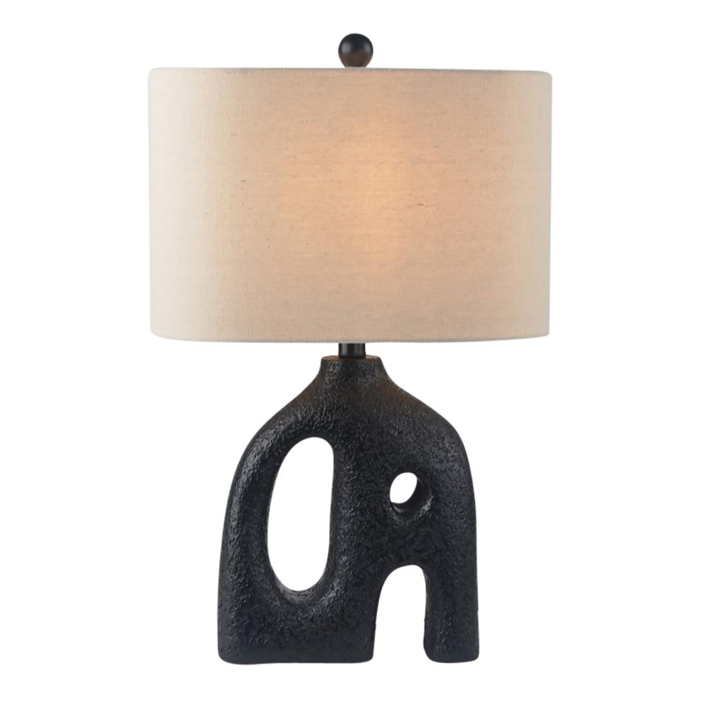 21" Open Cut-out Table Lamp, Black. Picture 1