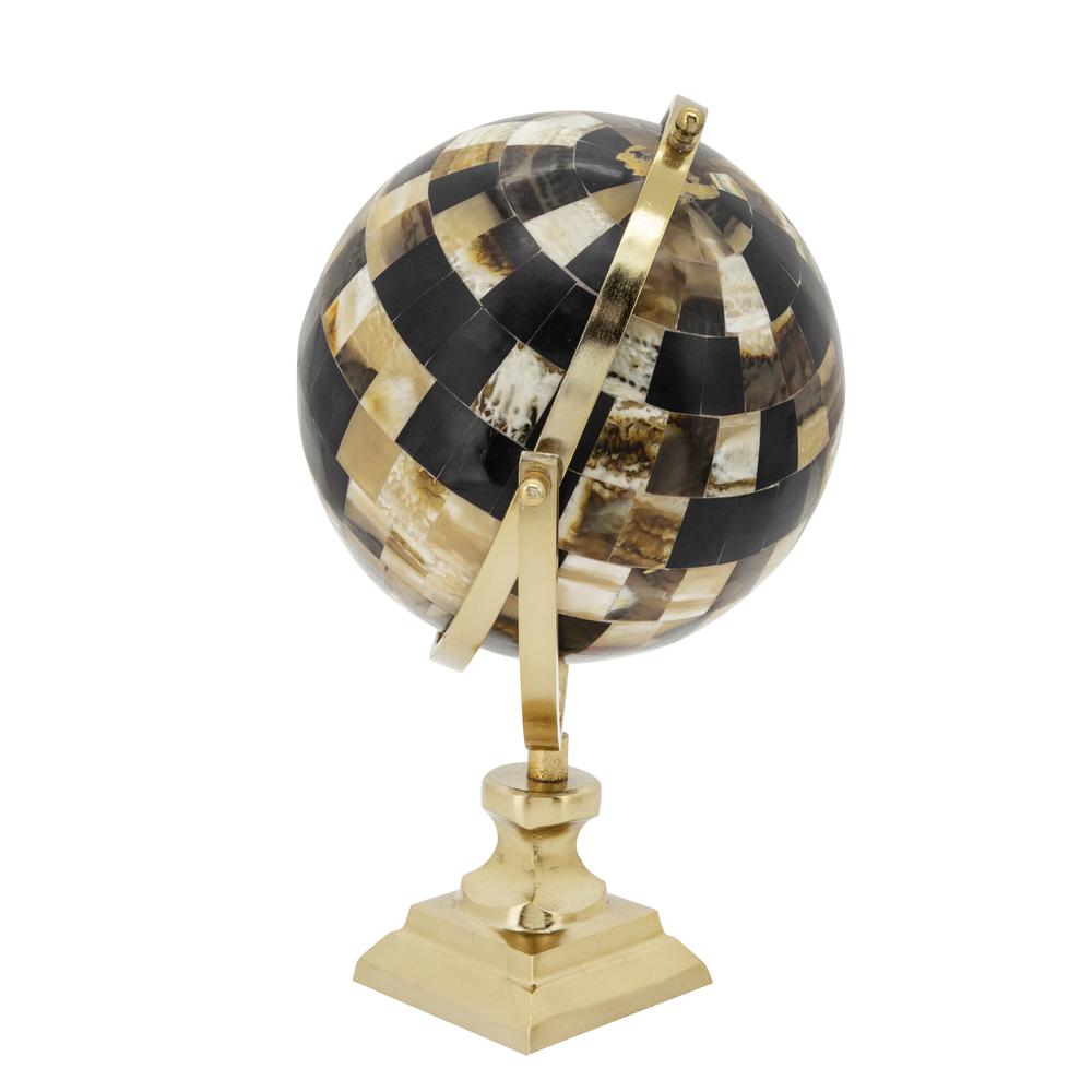 14"h Globe, Brown/gold. Picture 1