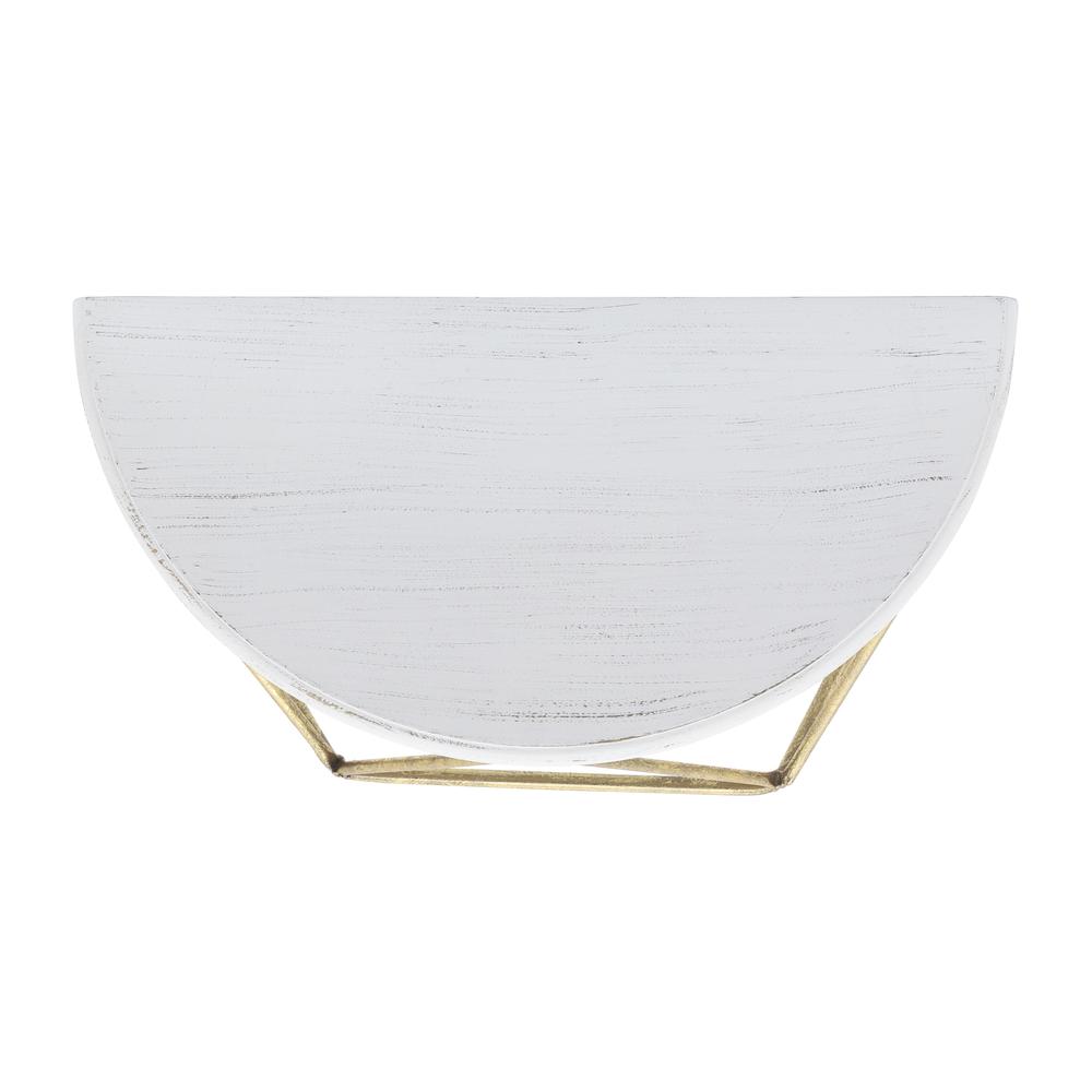 Wood / Metal 16" L Demilune Wall Shelf, White. Picture 5