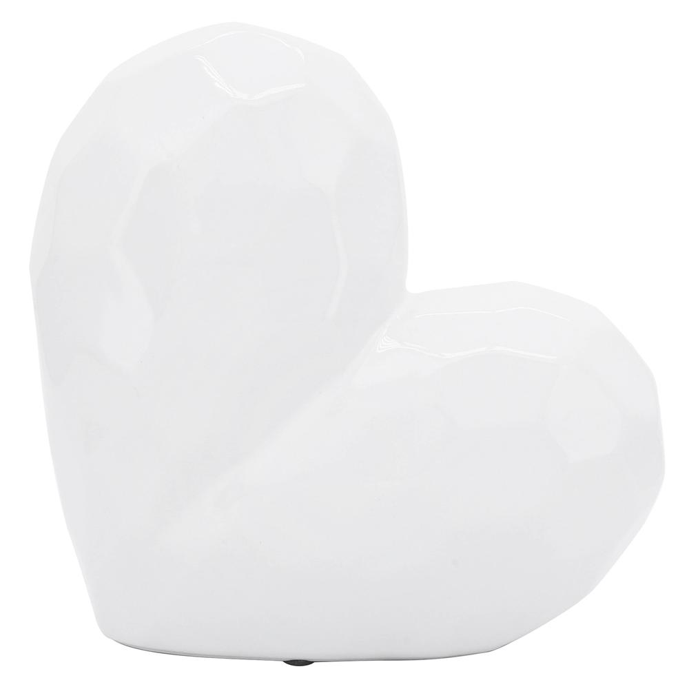 White Ceramic Heart, 8". Picture 4