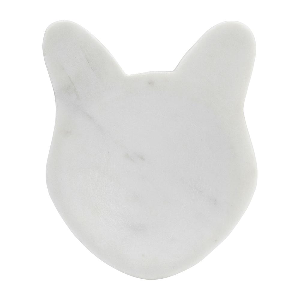 Marble, 5" Cat Tray, White. Picture 1
