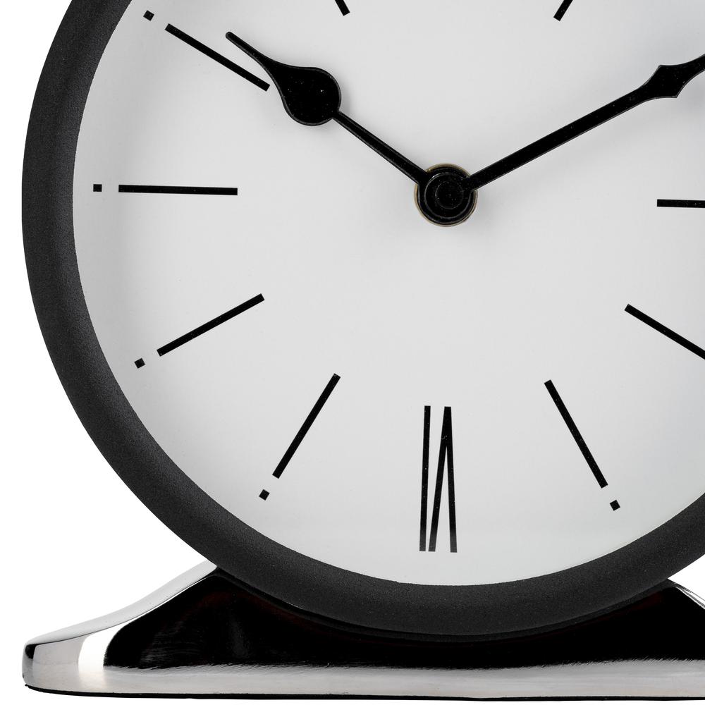 Metal,7"h,candid Table Clock,white/black. Picture 5