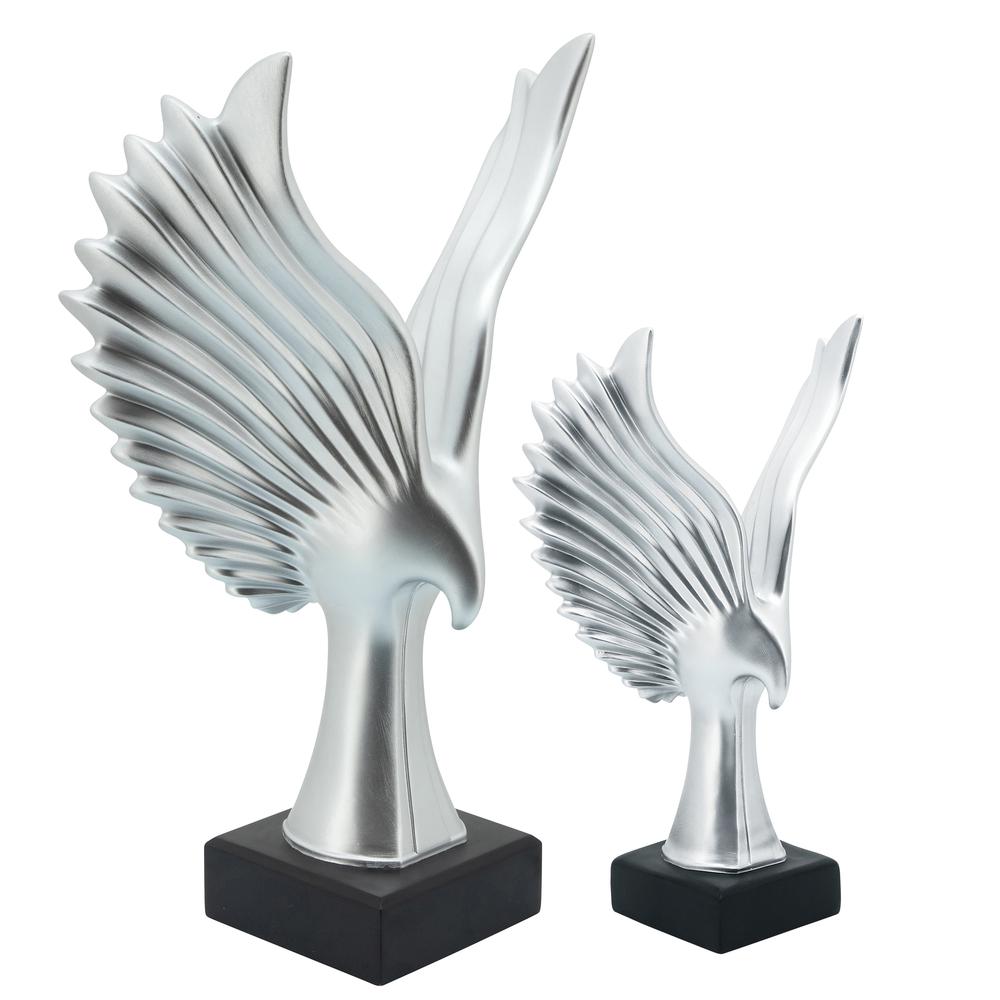 Resin 14"h Eagle Table Accent, Silver. Picture 5