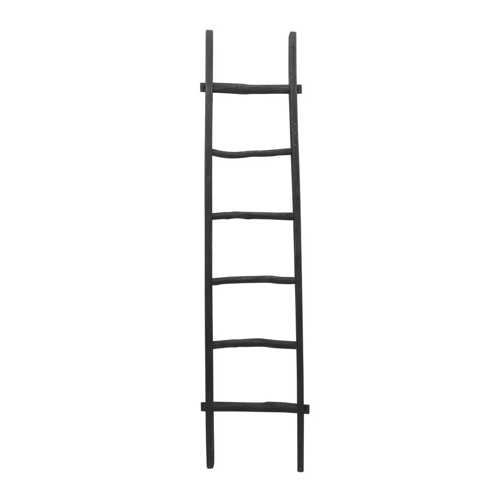 Wooden , Decorative 76" Ladder, Black. Picture 3