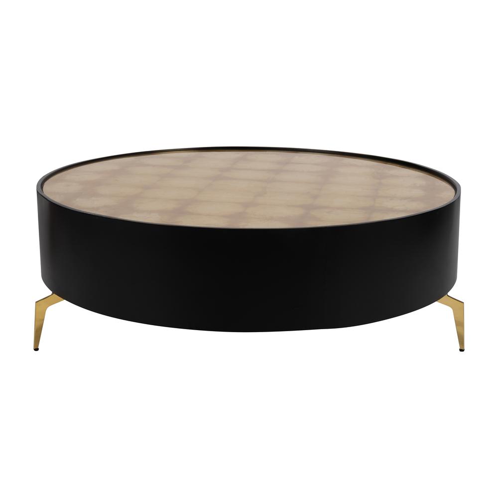 Wood,47" Gold Leaf Top Coffee Table, Blk/gld, Kd. Picture 1