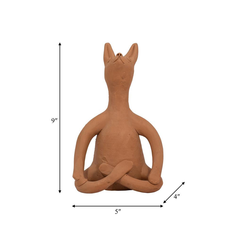 Terracotta, 9" Om Yoga Bunny, Natural. Picture 9