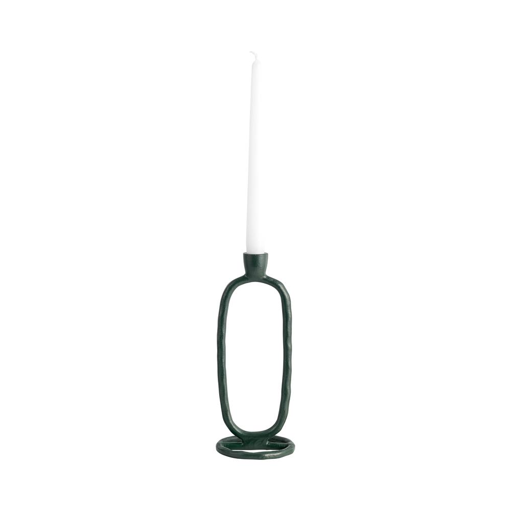 Metal, 10" Open Oval Taper Candleholder, Dark Gree. Picture 4