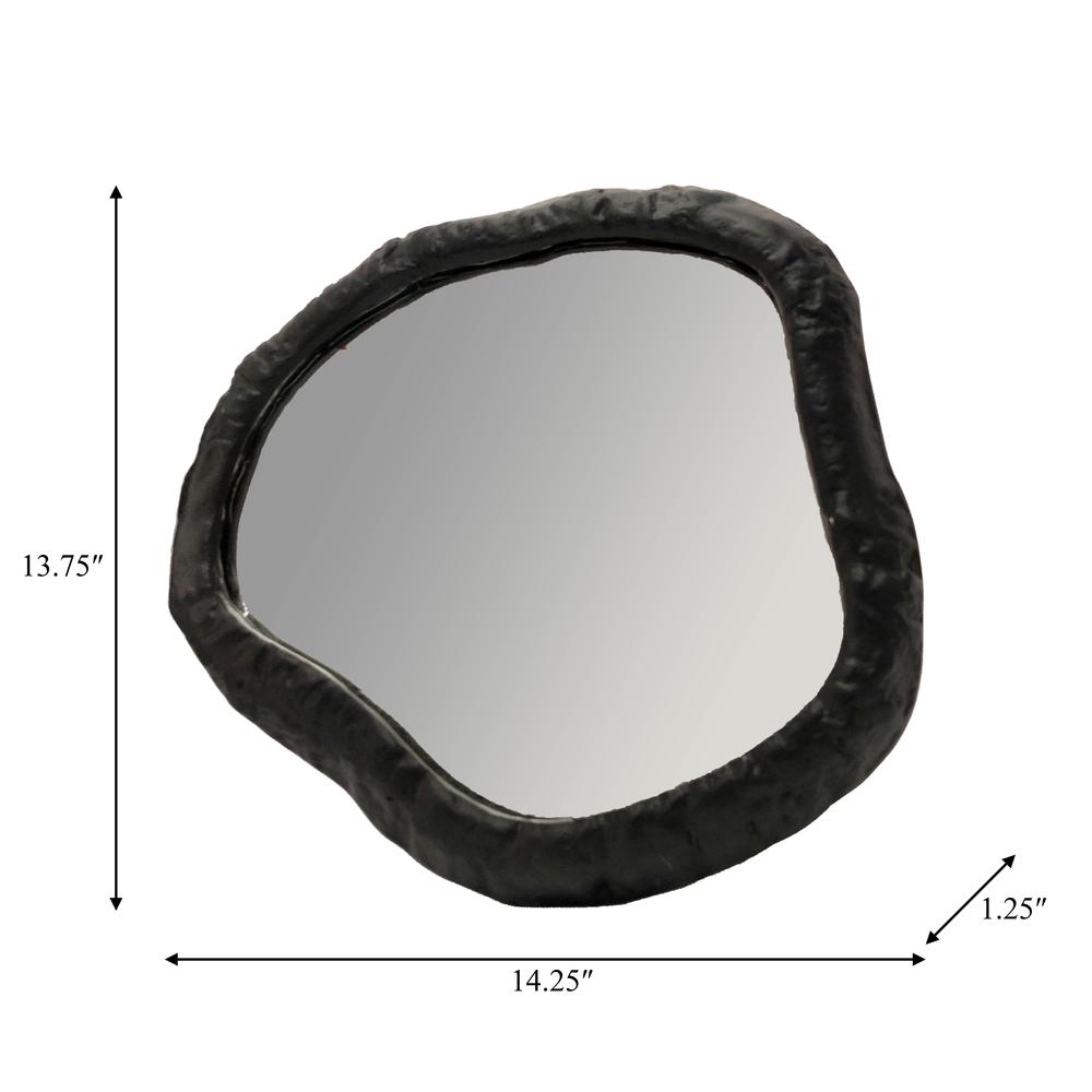 Alum,14",hammered Outlined Mirror,matte Black. Picture 2