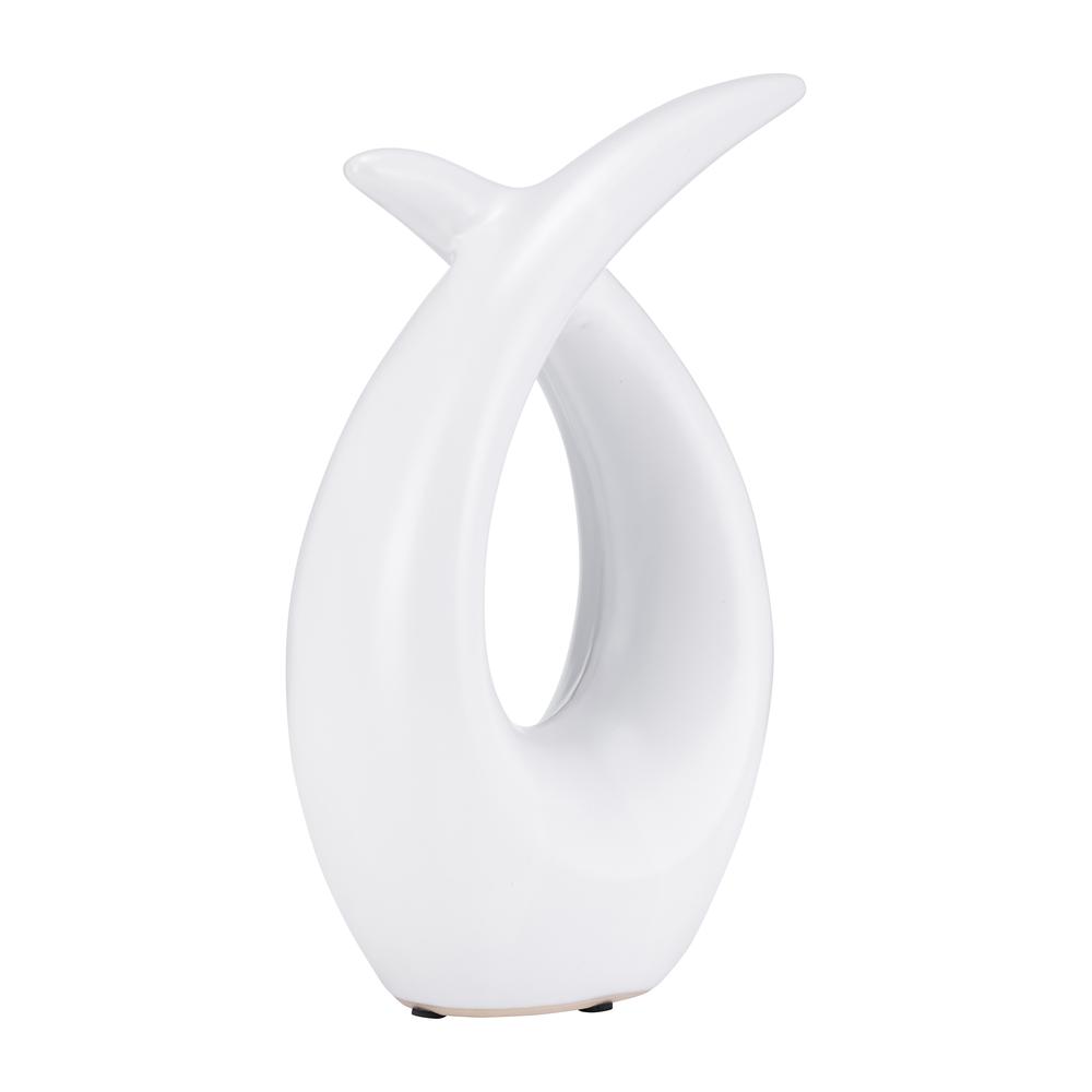 Cer, 10"h Loopy Table Top Accent, White. Picture 2