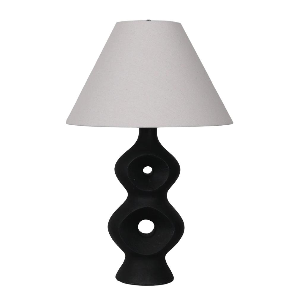 28" Open Cut-out 8 Table Lamp, Black/tan. Picture 1