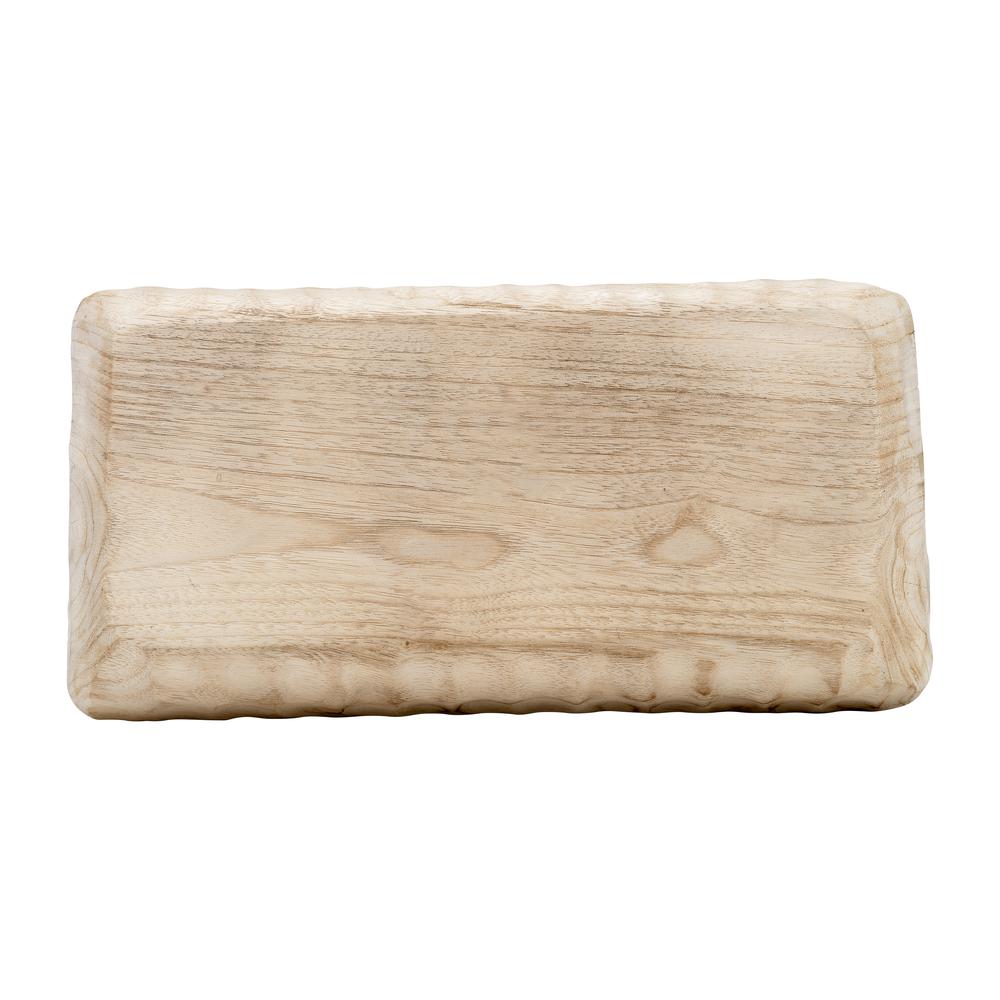 Wood, 16" Rectangular Tray, Natural. Picture 7
