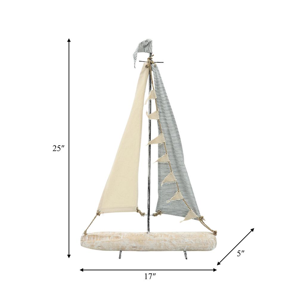 Iron 25" Sailboat W/ Cloth Sails, Multi. Picture 5