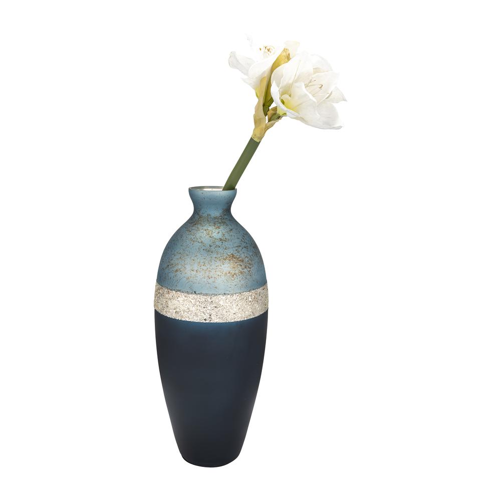 Glass, 18" Tri-colored Glittered Vase, Multi. Picture 2