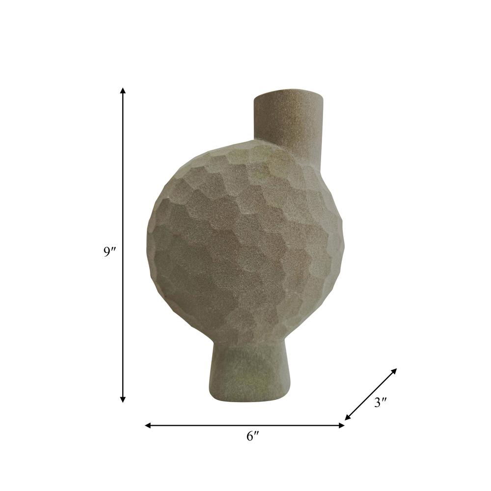 Stone, 9" Hammered Vase, Natual. Picture 9