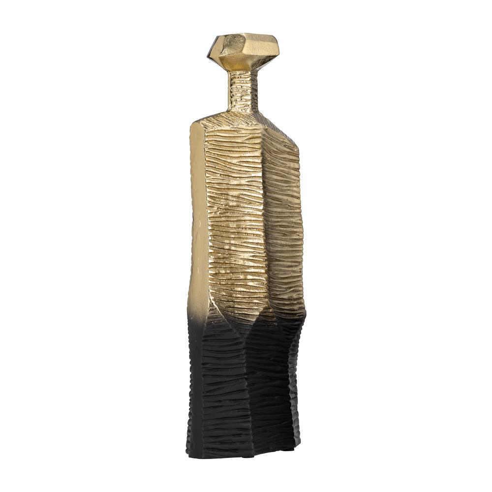 Metal,20",rigged Vase,gold/black. Picture 2