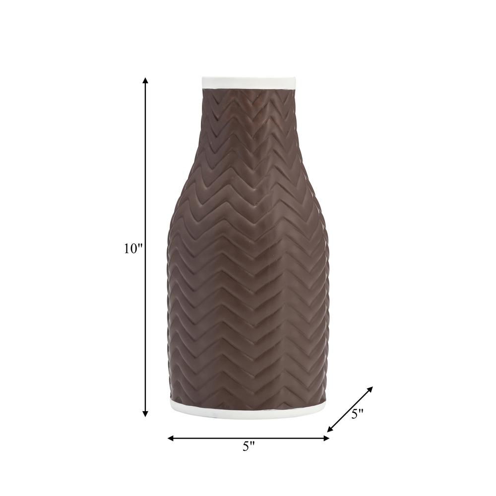10" Chevron Vase, Java. Picture 8