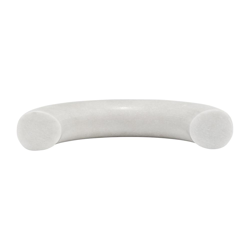 Marble, 10" 4-taper Candle Holder, White. Picture 7