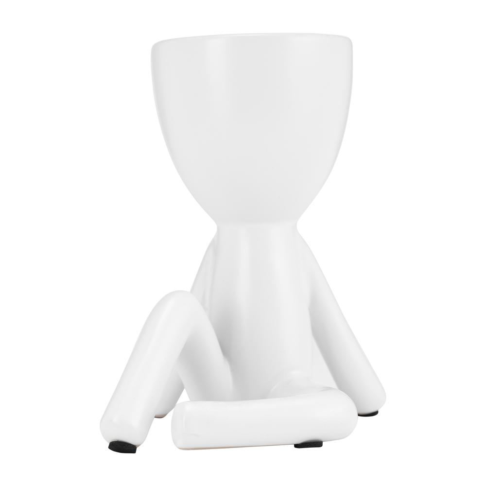 Cer, S/3 8" Sitting Humans, White. Picture 4