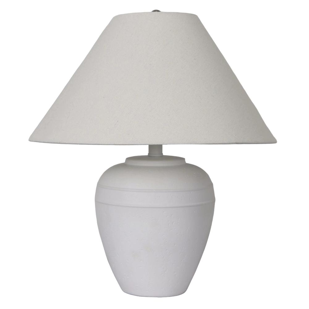 21" Textured Table Lamp Tapered Shade, White. Picture 1