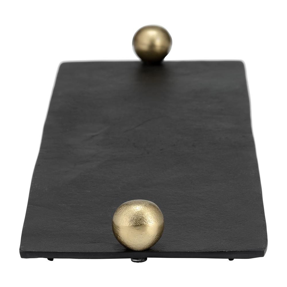 Metal,s/2 24/18",flat Tray With Gld Knob Handles,b. Picture 5