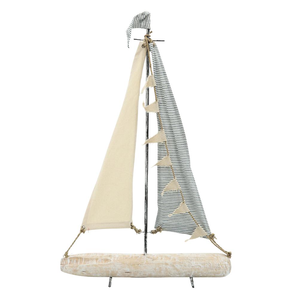 Iron 25" Sailboat W/ Cloth Sails, Multi. Picture 1