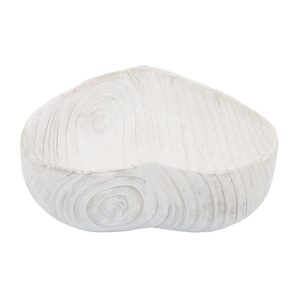 Wood, S/2 9/10" Heart Bowls, White. Picture 6