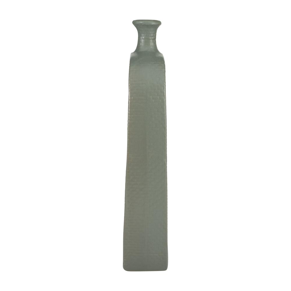 Cer, 18" Vase W/cutout, Green. Picture 3