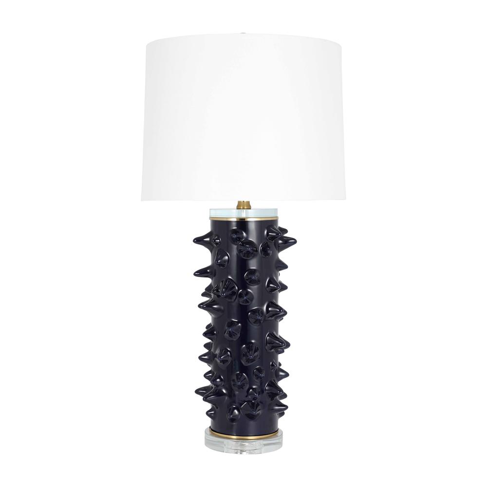 Ceramic 31" Spikey Table Lamp, Navy. Picture 2