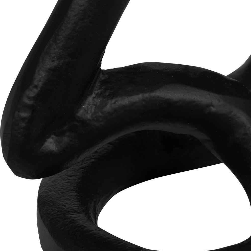 Metal, 13" Swirled Sculpture, Black. Picture 5