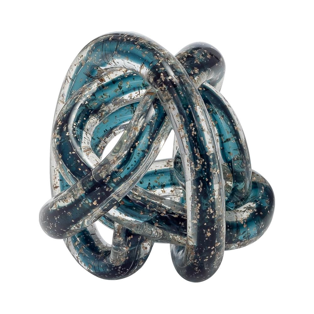 Glass, 4" Knot Blue. Picture 4