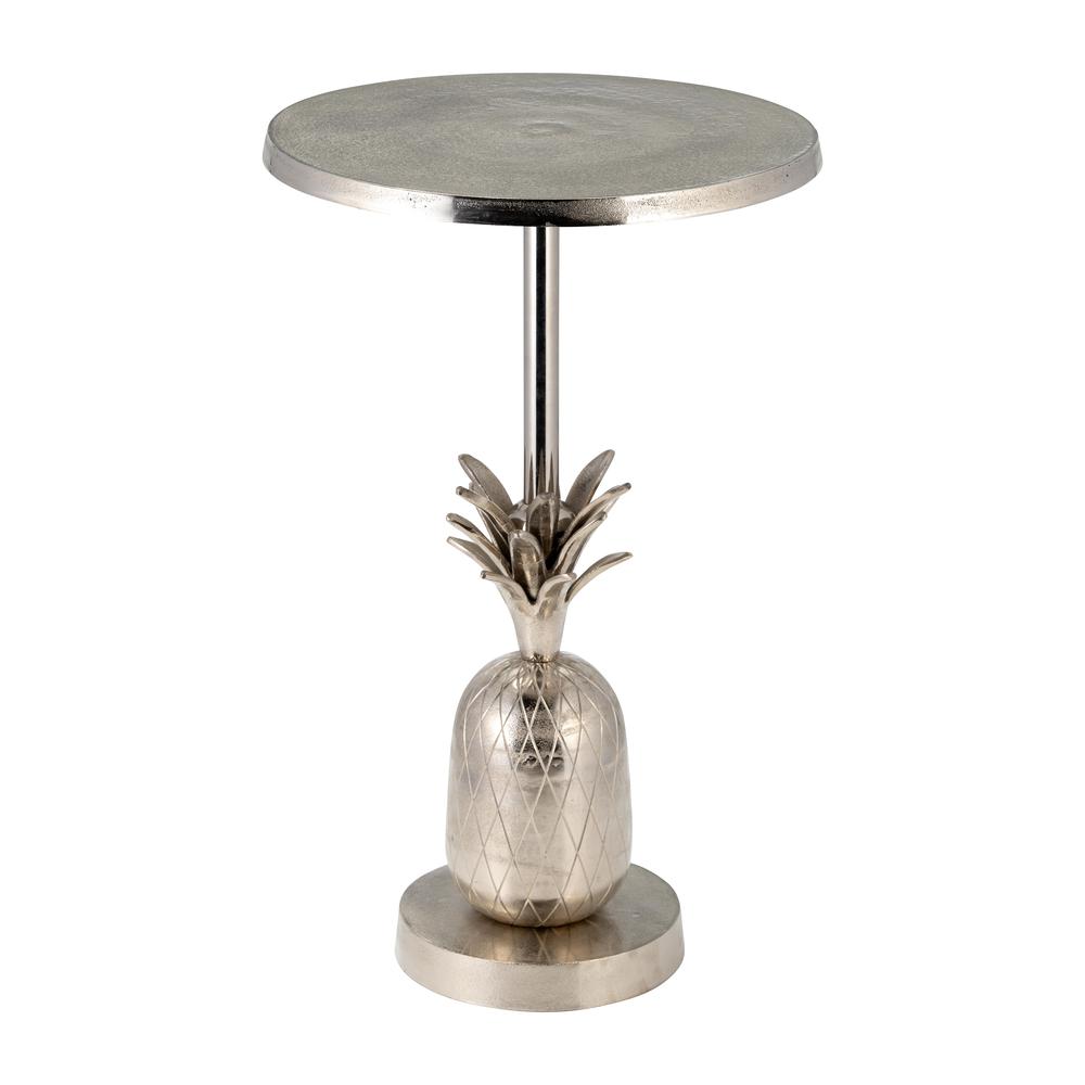 Metal, 15"d/24"h, Silver Pineapple Side Table, Kd. Picture 1