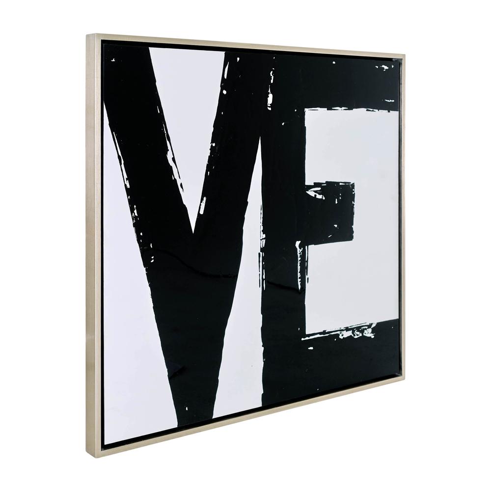 95x47, S/2 Hand Painted Love Frame, Black. Picture 2