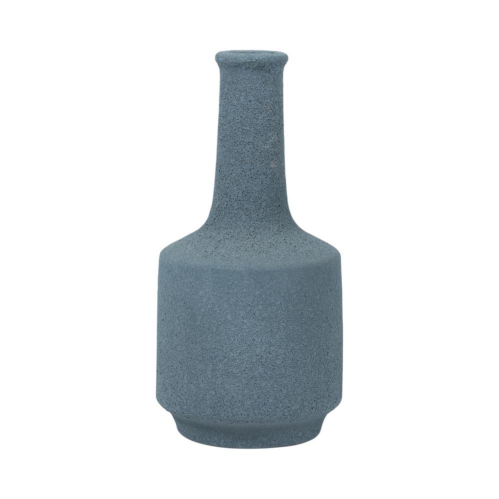 Clay, 13" Volcanic Texture Vase, Blue. Picture 3