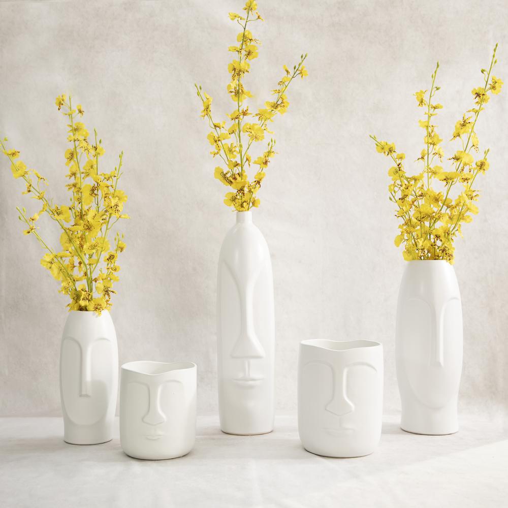 14"h Face Vase, White. Picture 9