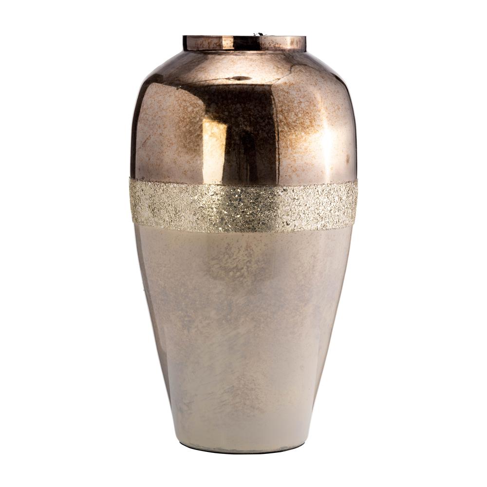 Glass, 20" Metallic Vase, Champagne. Picture 1